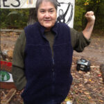 Nancy Gallardo, of Grand Rapids, Mich., a woman of Mexican descent who stands in solidarity with Native Americans who oppose Line 5. She protested with them at Standing Rock and is now doing the same at Line 5 by living for months at the nearby encampment. - THE BLADE-TOM HENRY